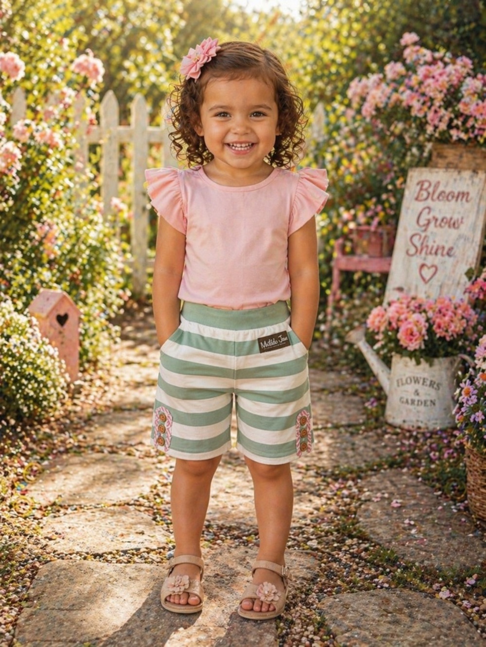Matilda Jane Green Stripe Shorts